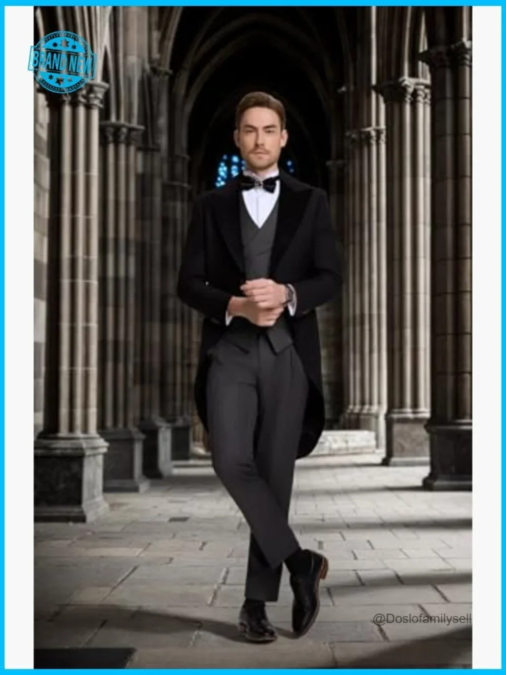 Slim Fit Tuxedo Suit Elegant Modern Formal Wedding Party Performance Wear